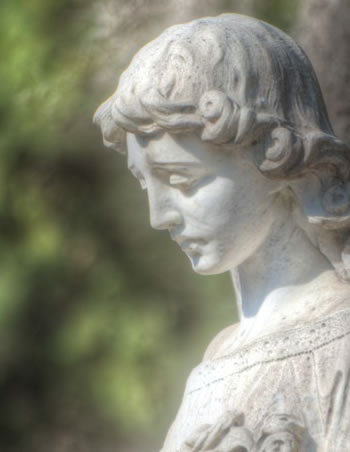 An Angel on a Grave in Bonaventure Cemetery