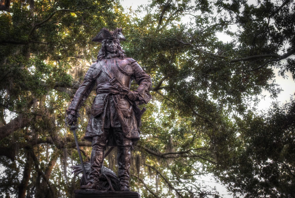 The James Oglethorpe Statue in Savannah Georgia