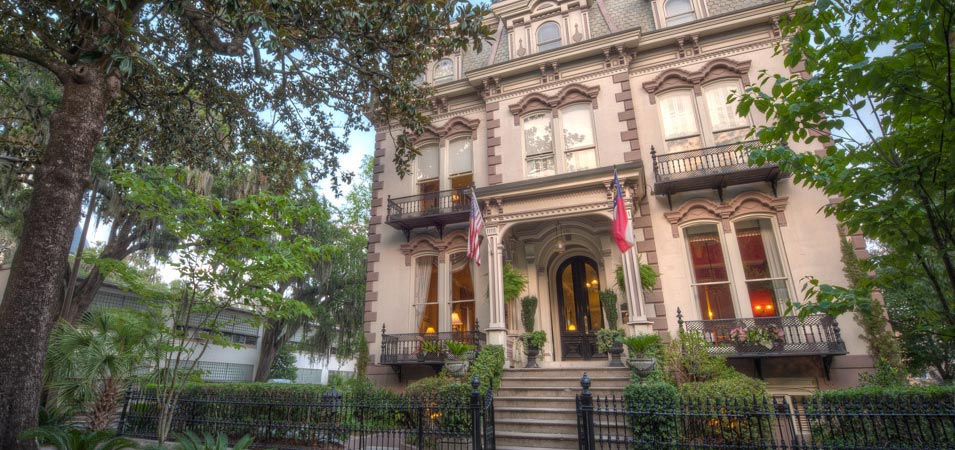 The Hamilton Turner Inn, which is a historic hotel on Lafayette Square. It is a great hotel when staying in Savannah..