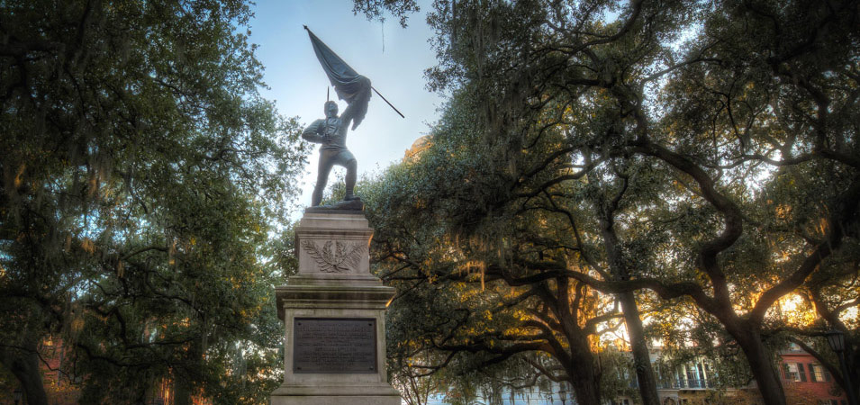 The William Jasper Monument,  in Savannah